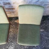 Chaises a coques et tissu  vert