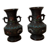 China Pair of bronze vases 19th century