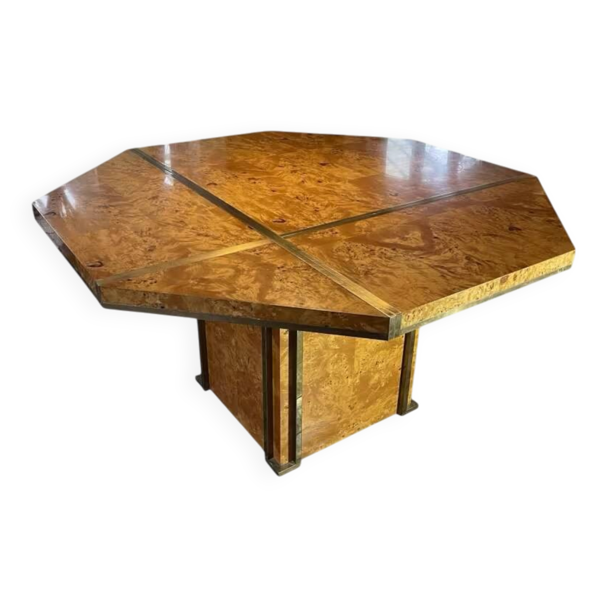 JEAN-CLAUDE MAHEY, Hollywood Regency dining table, extension leaves included.