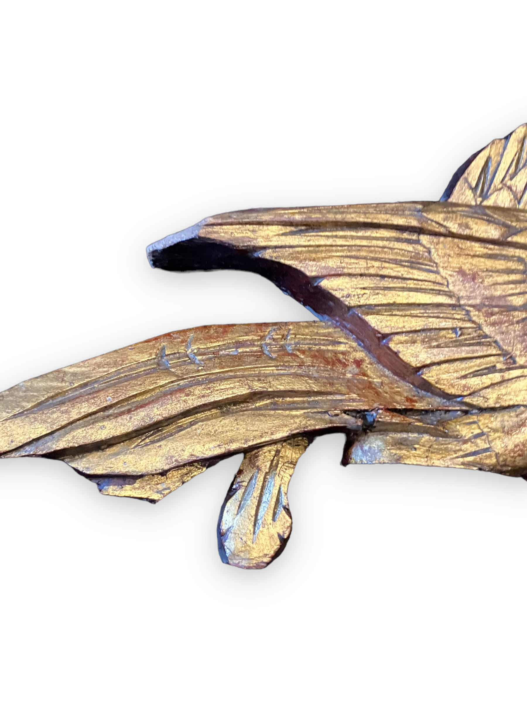 Pair of golden wood birds