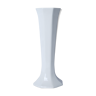 Octagonal white ceramic vase