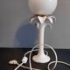 Italian white ceramic palm lamp and opaline globe