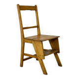 Chaise d'escalier de bibliothèque métamorphique esthétique vintage, années 1930