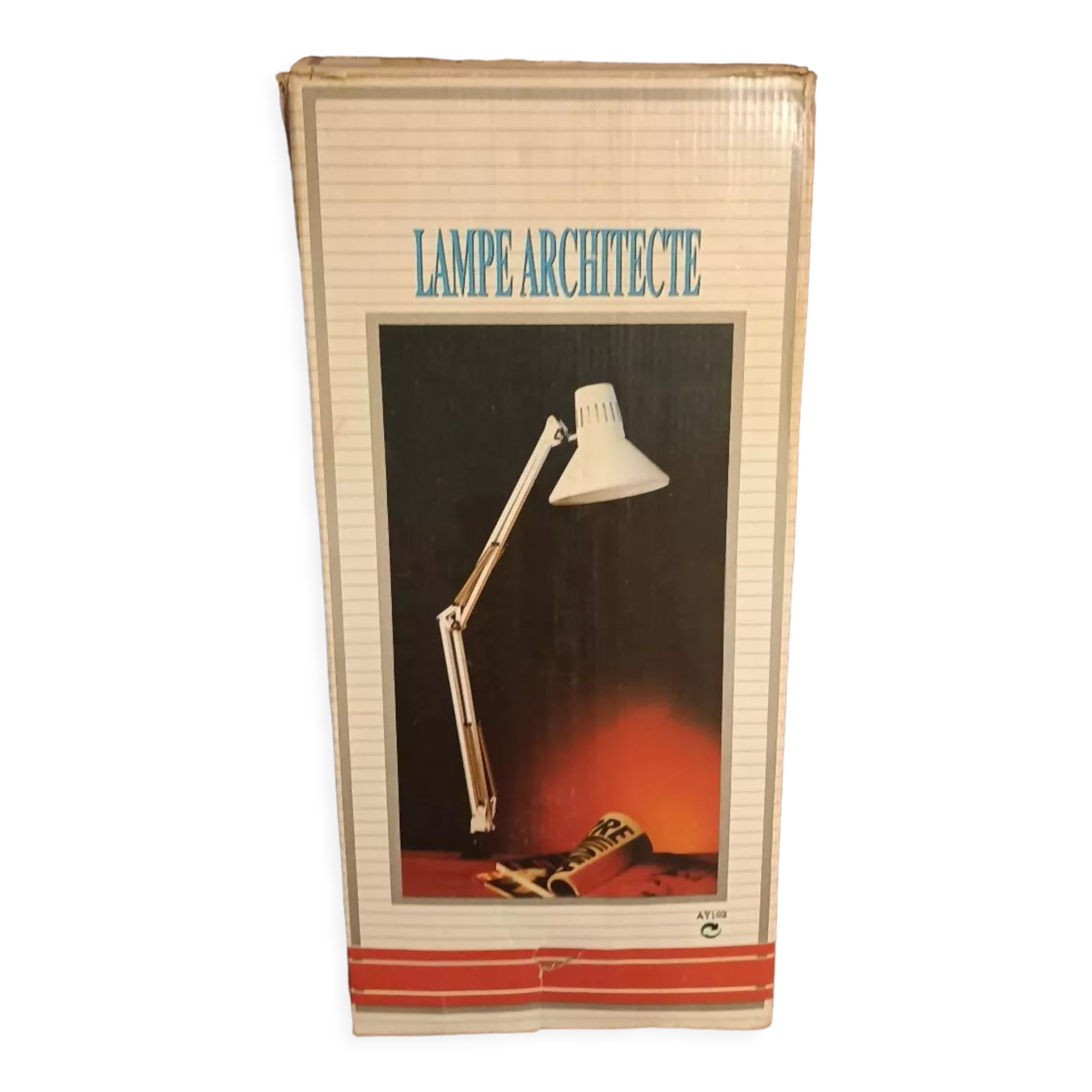 Black vintage architect lamp in its box