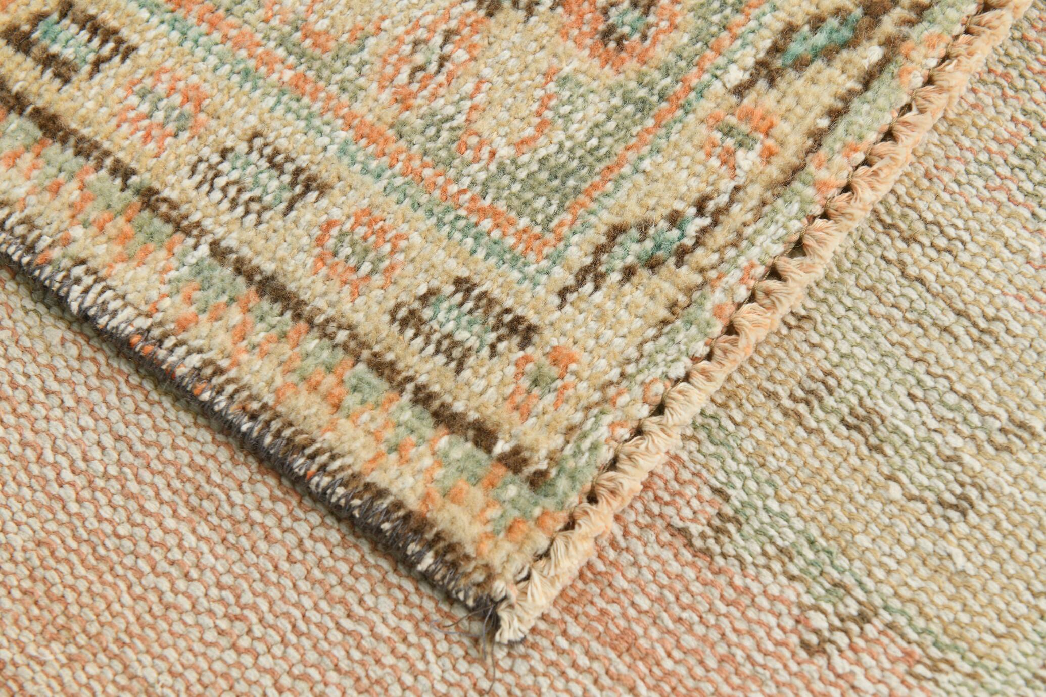 6x9 Peach Orange Turkish Vintage Rug, 192x288Cm