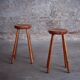 Pair of beech counter stools, 1960