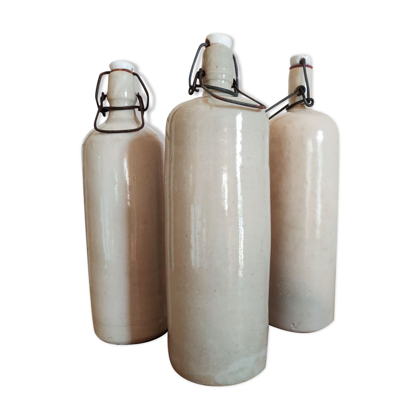 Lot of three old sandstone bottles