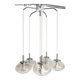 Light smoked glass water drop chandelier with 6 drops from the 1960s.