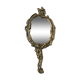 Hand mirror in brass art deco 30 years France