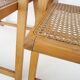 Pair of vintage folding chairs in beech and canework. Italy 70s