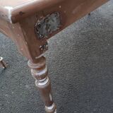 Table de ferme patine ancienne pieds tournés