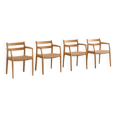 Ensemble de 4 fauteuils "Mod. 67" en chêne par Niels Moller