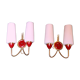Red and brass pair of sconces Maison Arlus