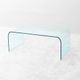Vintage Fiam Italia coffee table in curved glass minimalist design 1970s