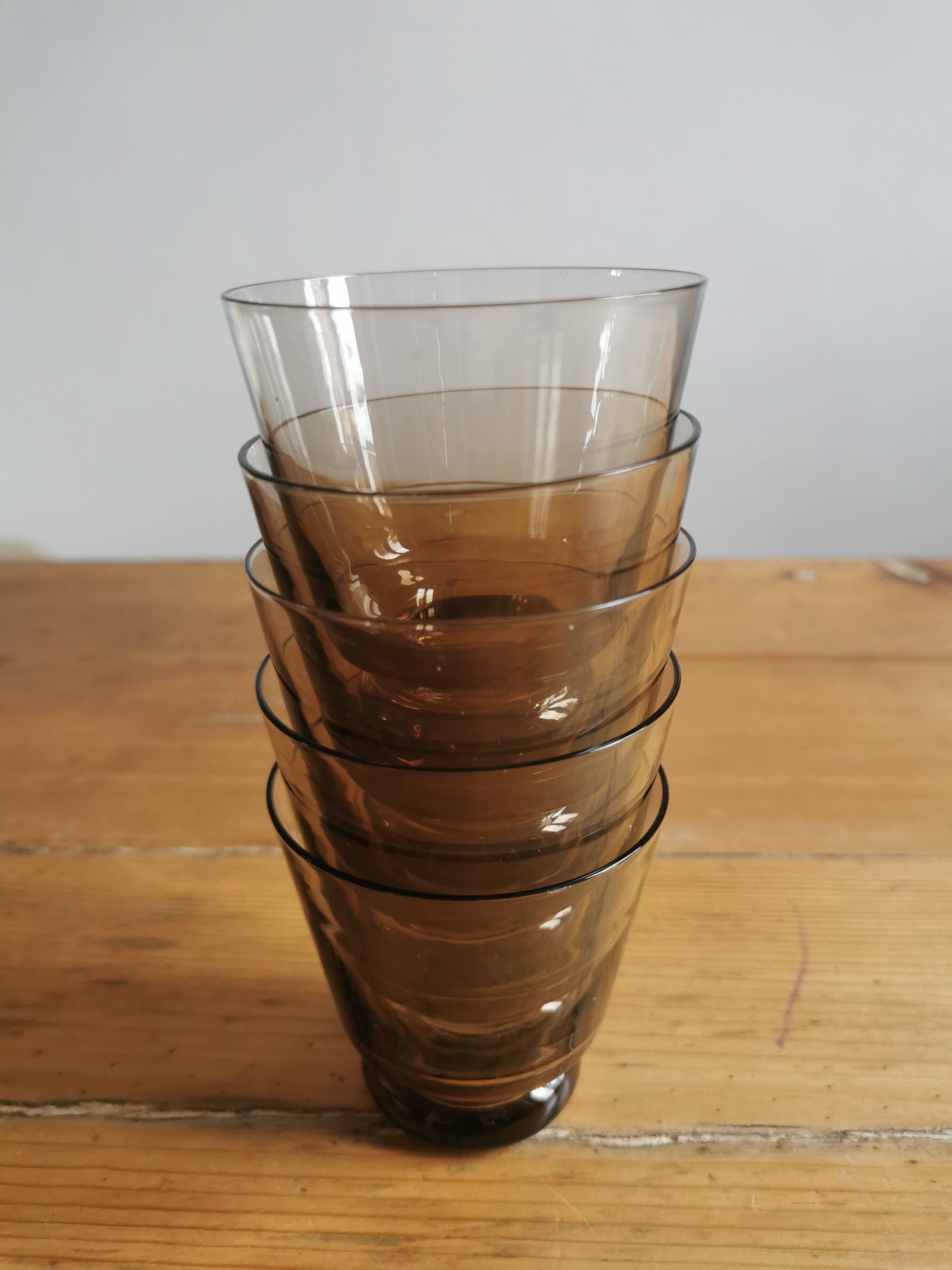 5 smoked glass coffee cup service