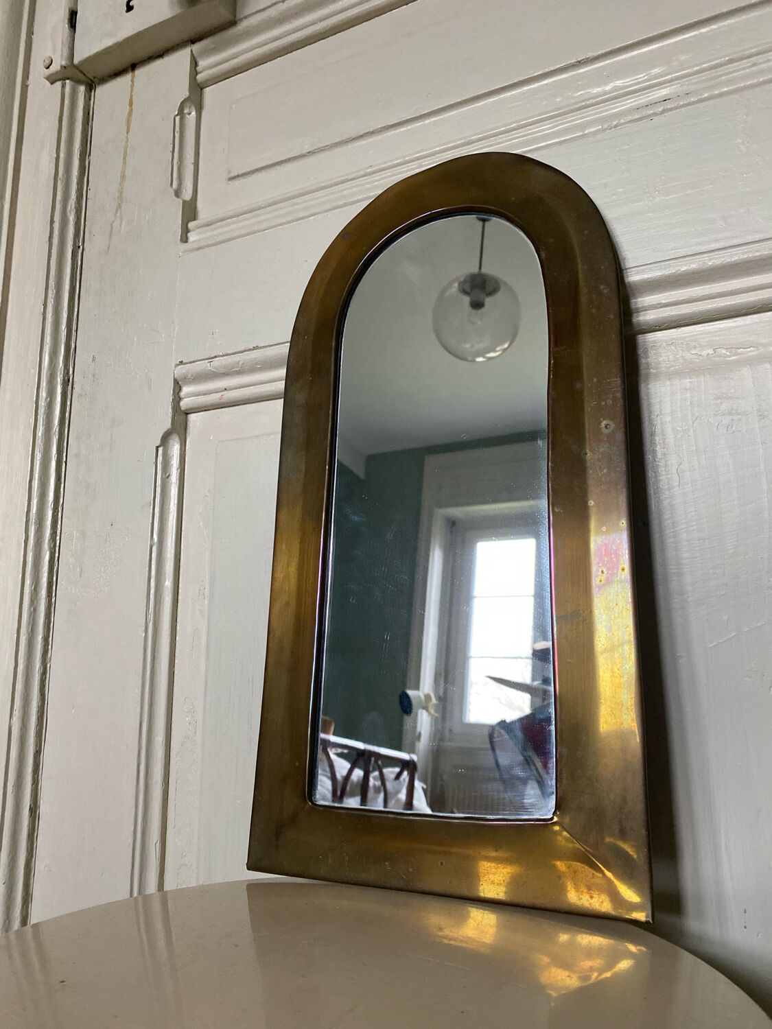 Moroccan brass mirror