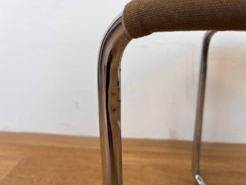 Chrome tubular steel Bauhaus Stool Thonet B8 by Marcel Breuer, 1930
