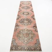 3x13 Pale Red Vintage Runner Rug, 85x388Cm
