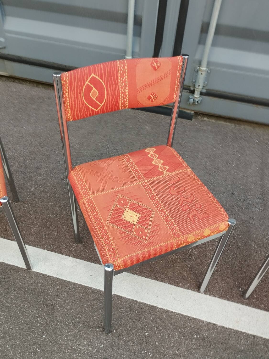 Set of 4 vintage chrome antique chairs