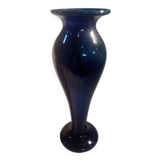 Superb old glass paste vase signed Rick Strini