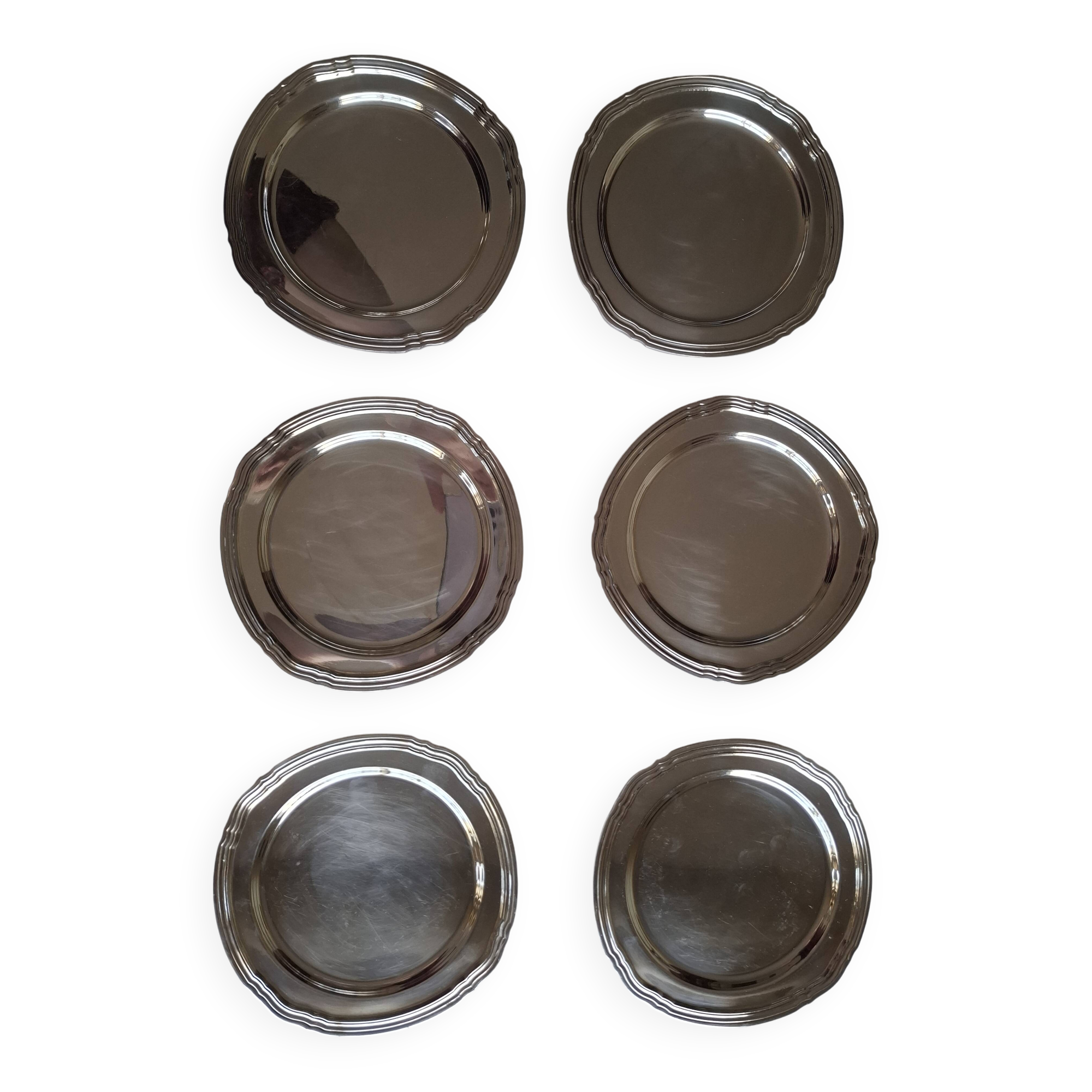 6 Christofle Gallia silver-plated bread plates