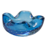 Cendrier murano bleu à bulle 9 x 9 cm