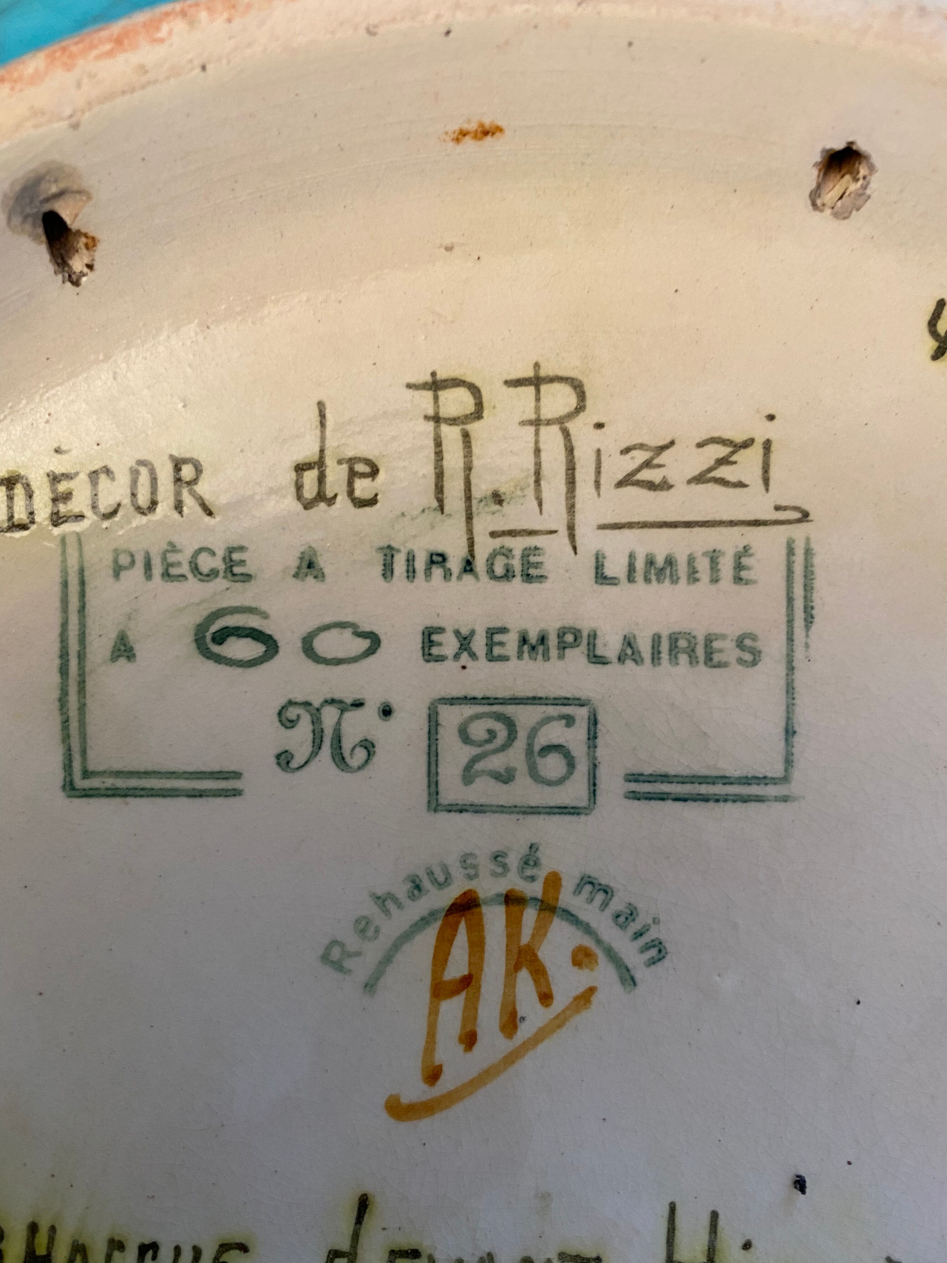 Longwy art deco dish by r rizzi