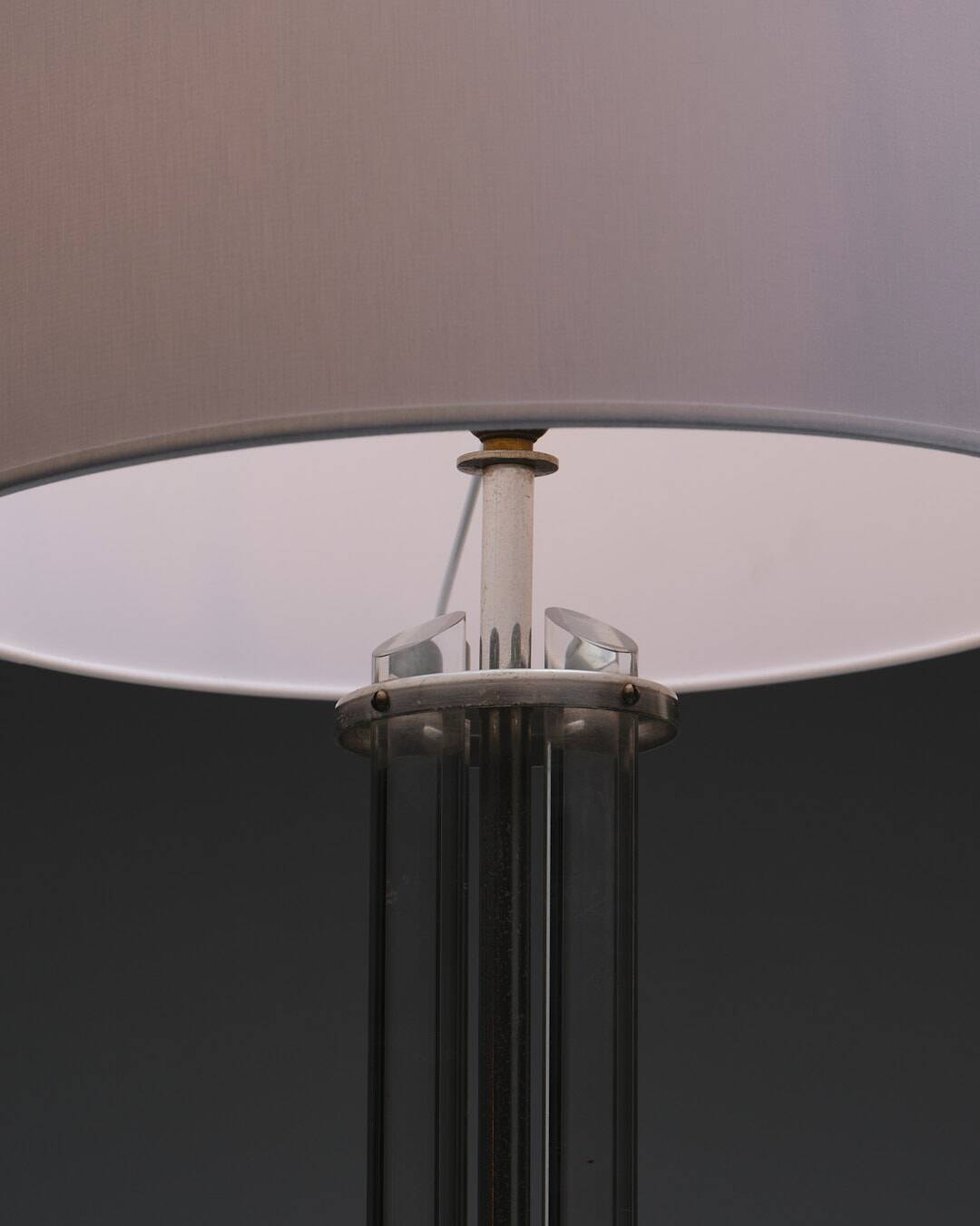 Art deco plexiglass and metal lamp, 1930s