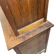 XL vintage display cabinet in wood, very tall, with embossed glass.