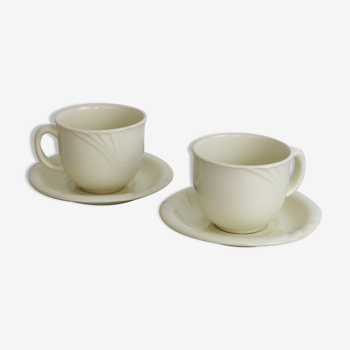 2 yellow porcelain cups