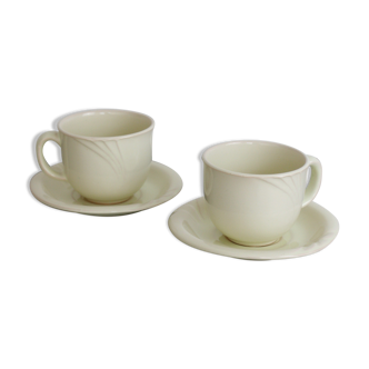 2 tasses jaunes en porcelaine