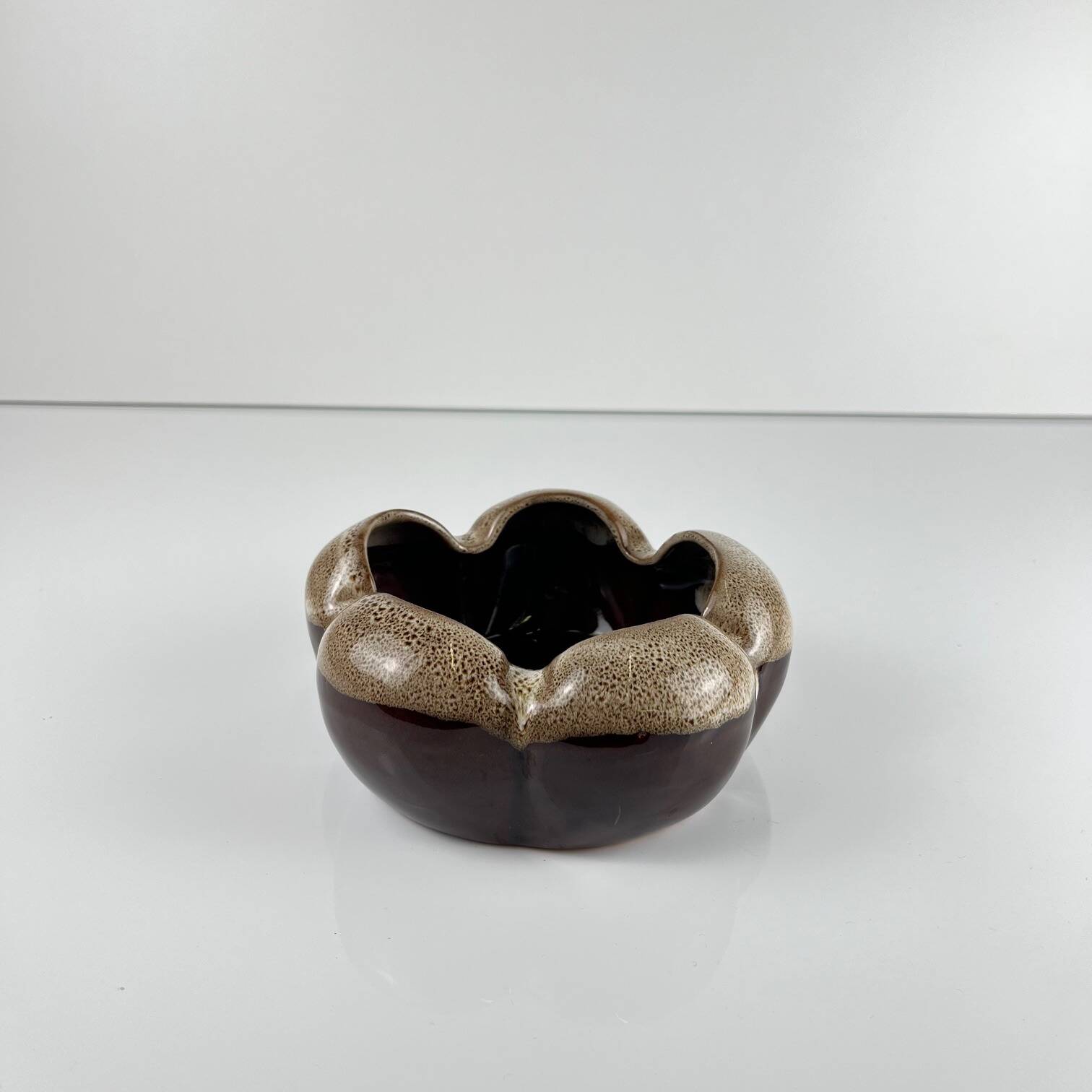 Vintage speckled glazed ceramic trinket dish – 1960/70