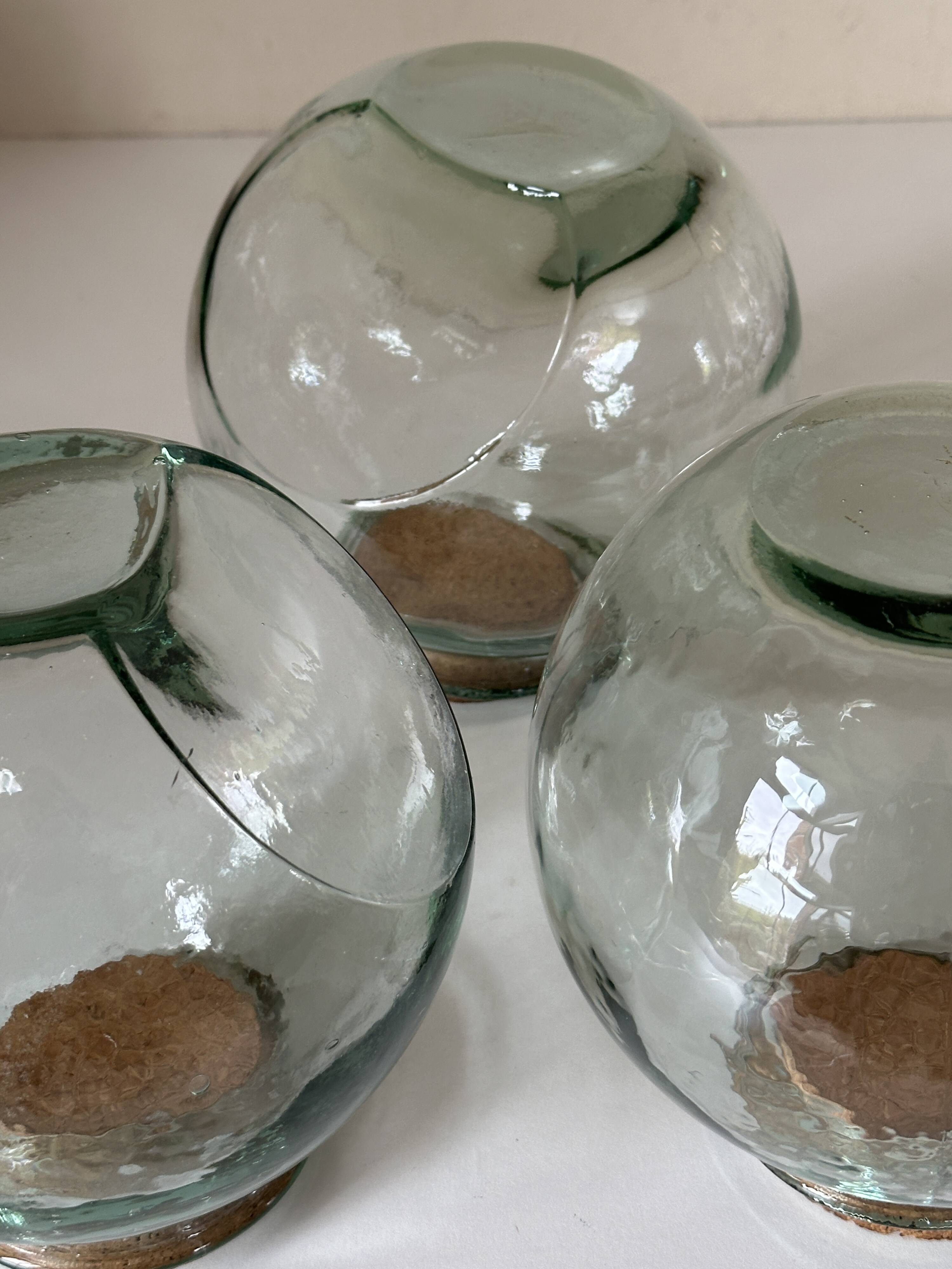 Set of 3 vintage glass candy jars from the 60s and 70s