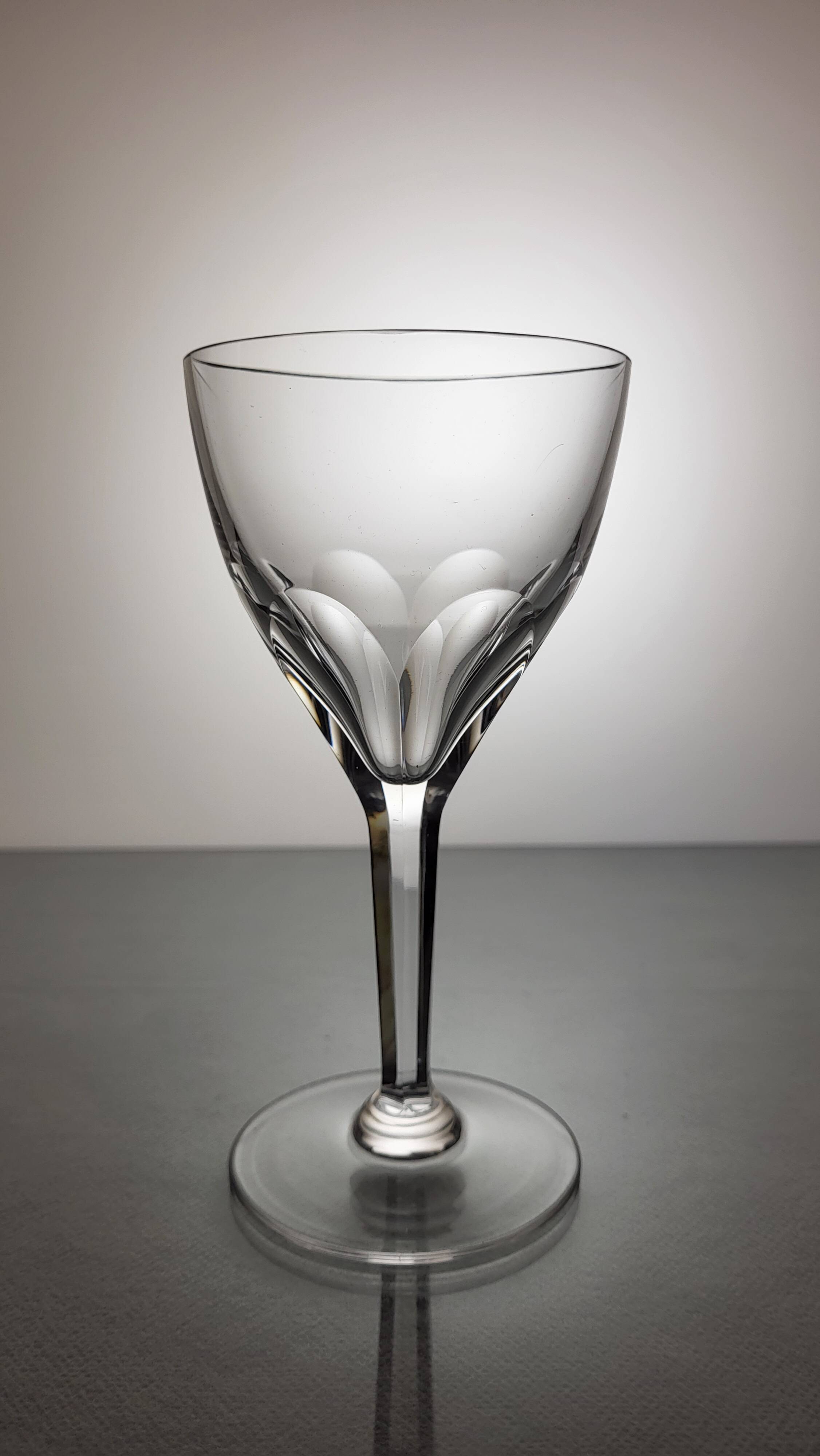 6 Val Saint Lambert crystal wine glasses model Nestor