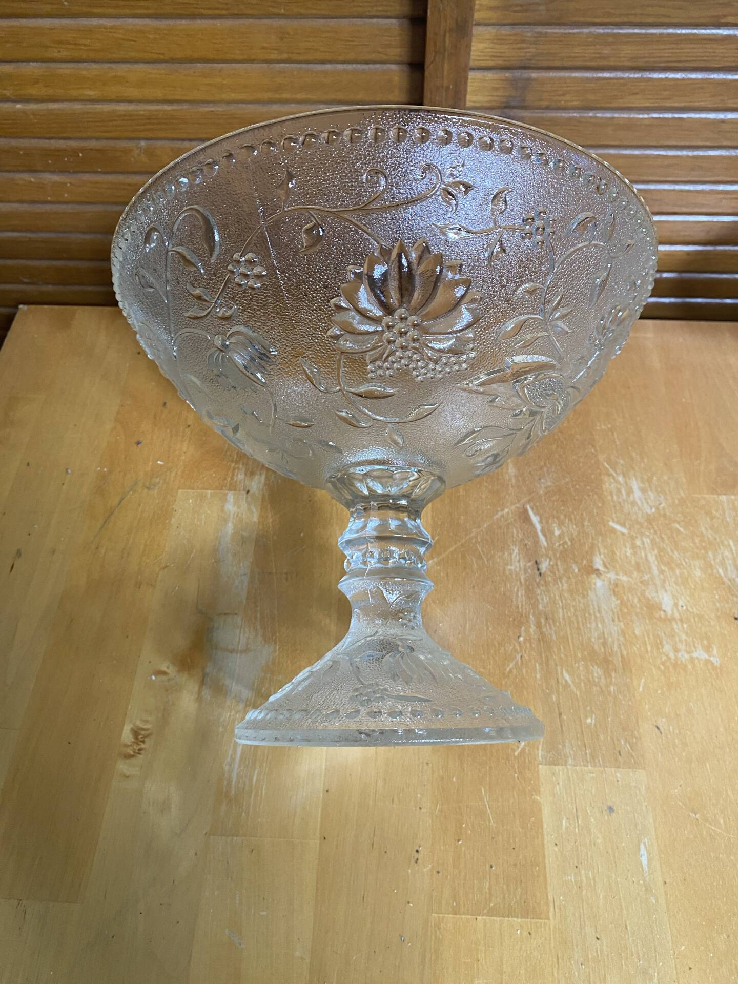 Salad bowl + 6 Ice Fruit Cups Mousse PAVEL PANEK Moulded Glass Vintage