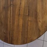 Louis-Philippe round table in solid walnut, extendable