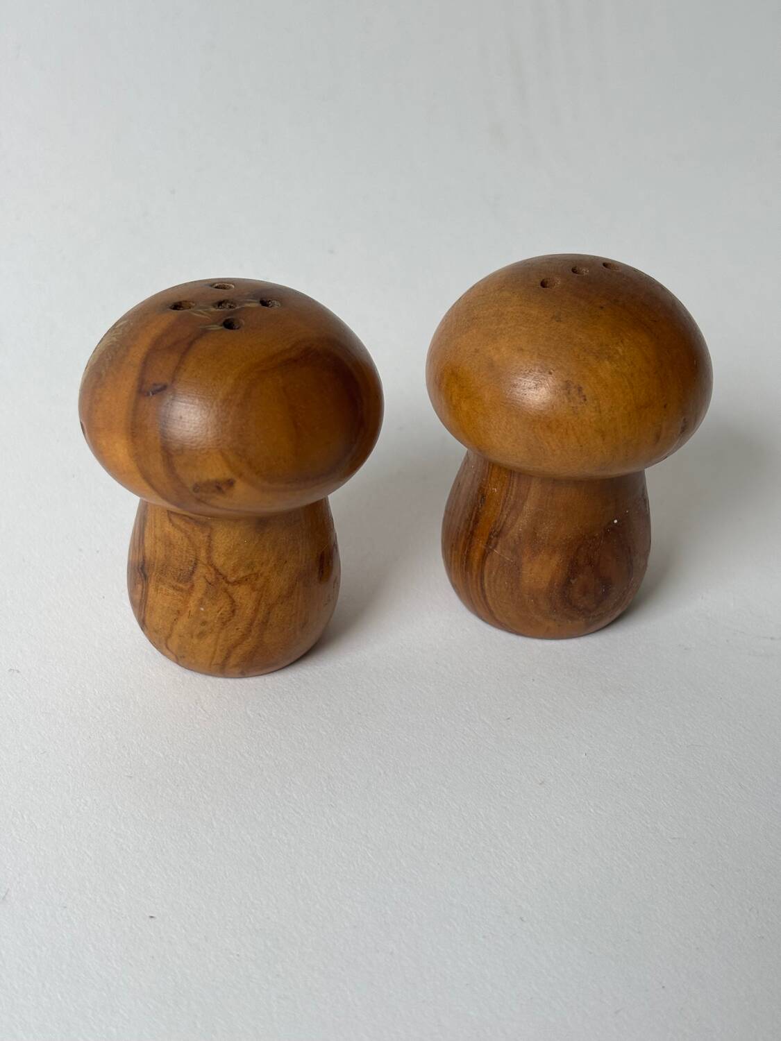Wooden Mushroom Salt and Pepper Shakers