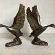Pair of two-tone brass bird bookends