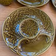 Set of 8 asparagus plates and 2 bowls from Gien
