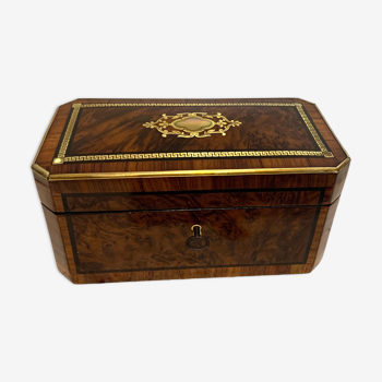 Tea box Napoleon III Marquetry Boulle Box XIX century