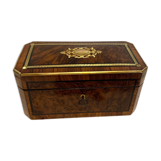 Tea box Napoleon III Marquetry Boulle Box XIX century