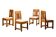 Dutch Art Deco Amsterdam School Dining Chairs in Oak and light Fabric
