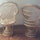 Pair of miniature Emmanuelle rattan armchairs