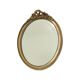 Miroir ovale vintage en résine dorée à la feuille d'or, style années 60. Classique.