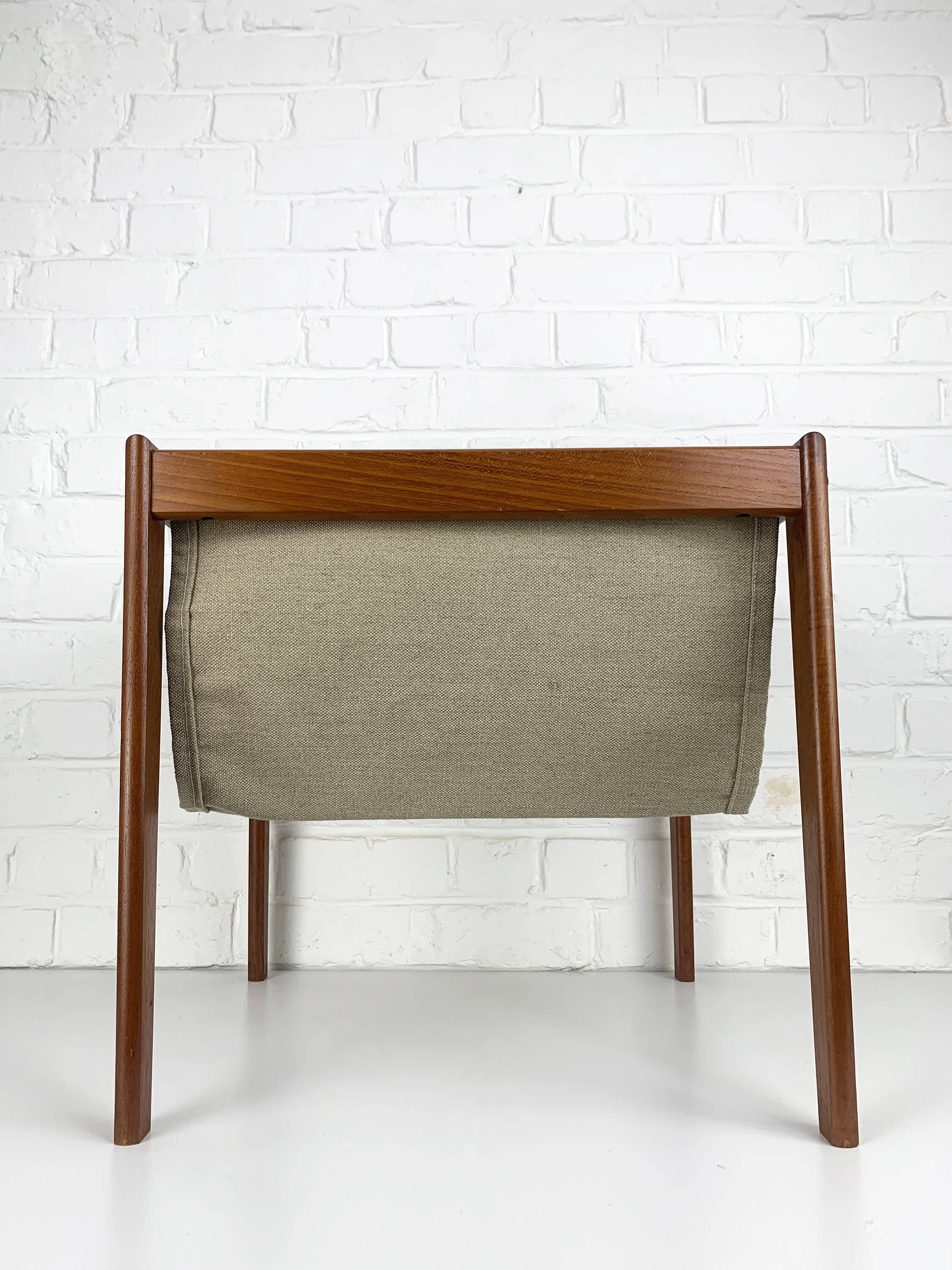 Danish teak side table with magazine rack, 1960s