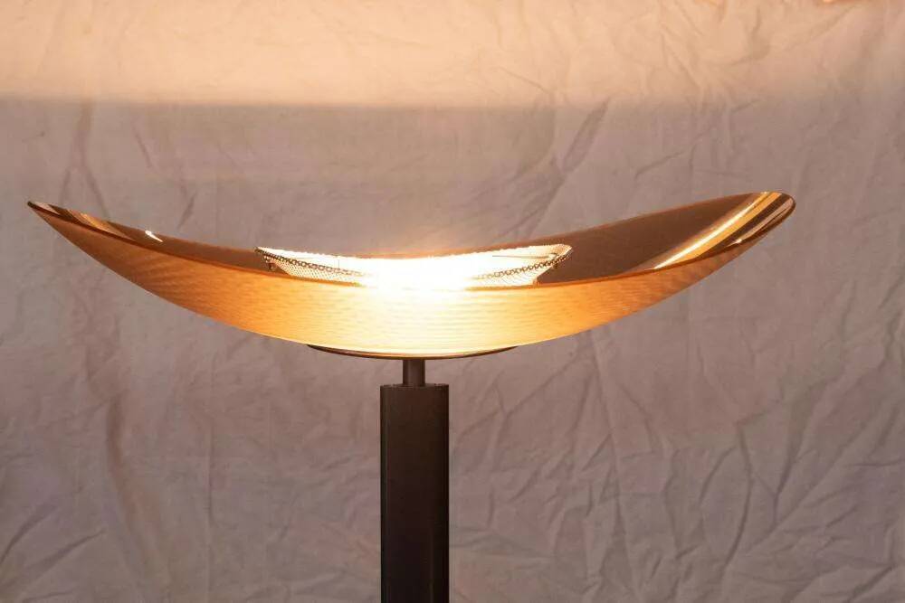 Vintage floor lamp by Artemide in glass, minimalist uplight from the 80s.