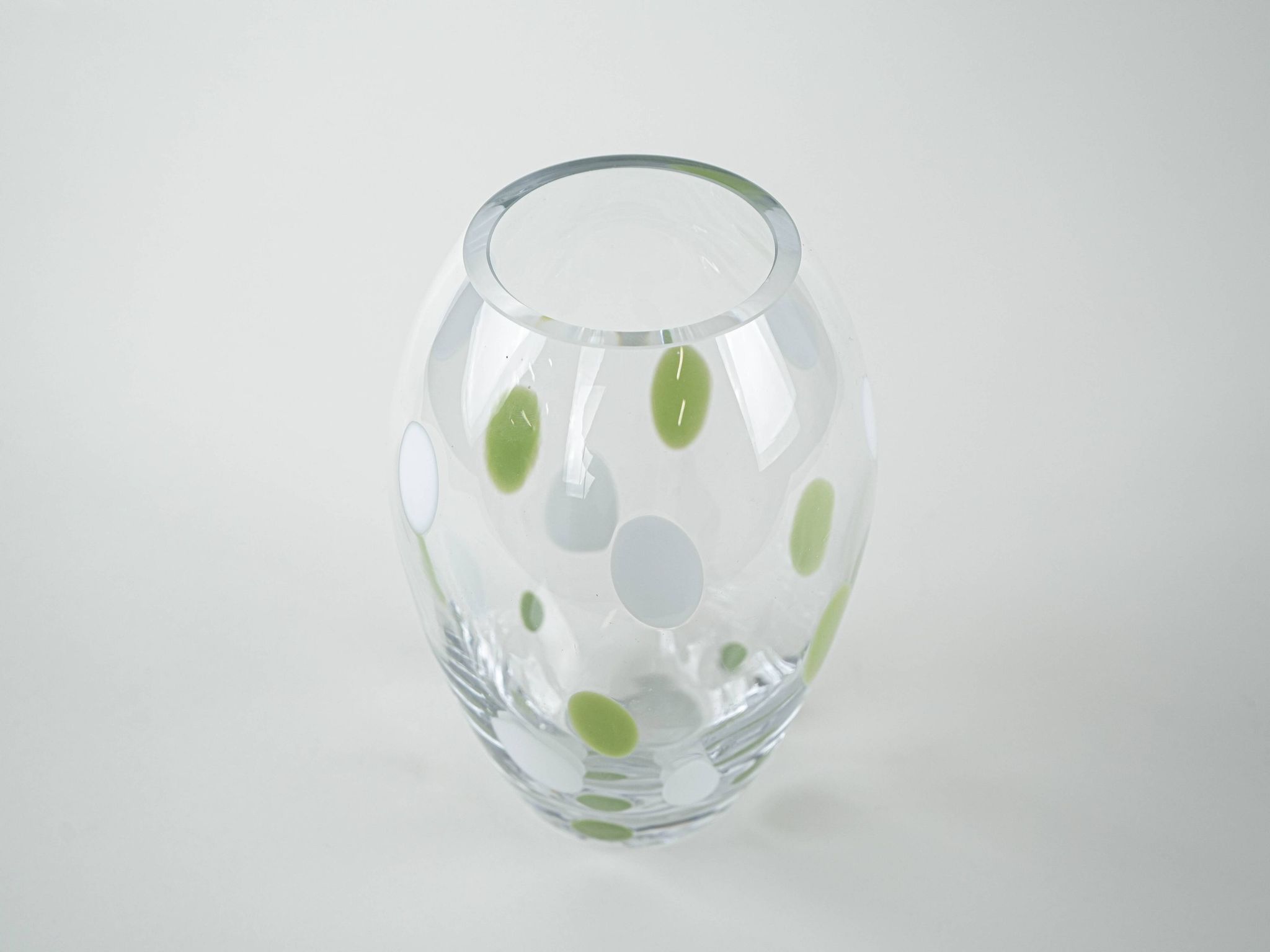 Polka-dot glass vase, Danish design, 1970s, made in Denmark