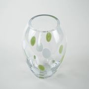 Polka-dot glass vase, Danish design, 1970s, made in Denmark