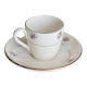 Vintage Sarreguemines earthenware cup and saucer – Floral decoration