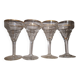 Set of 4 vintage bistro glasses with gold rim, year 19